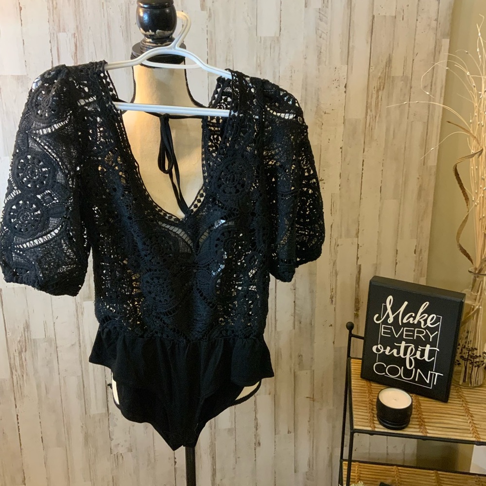 Cory Co. lace bodysuit. Size M